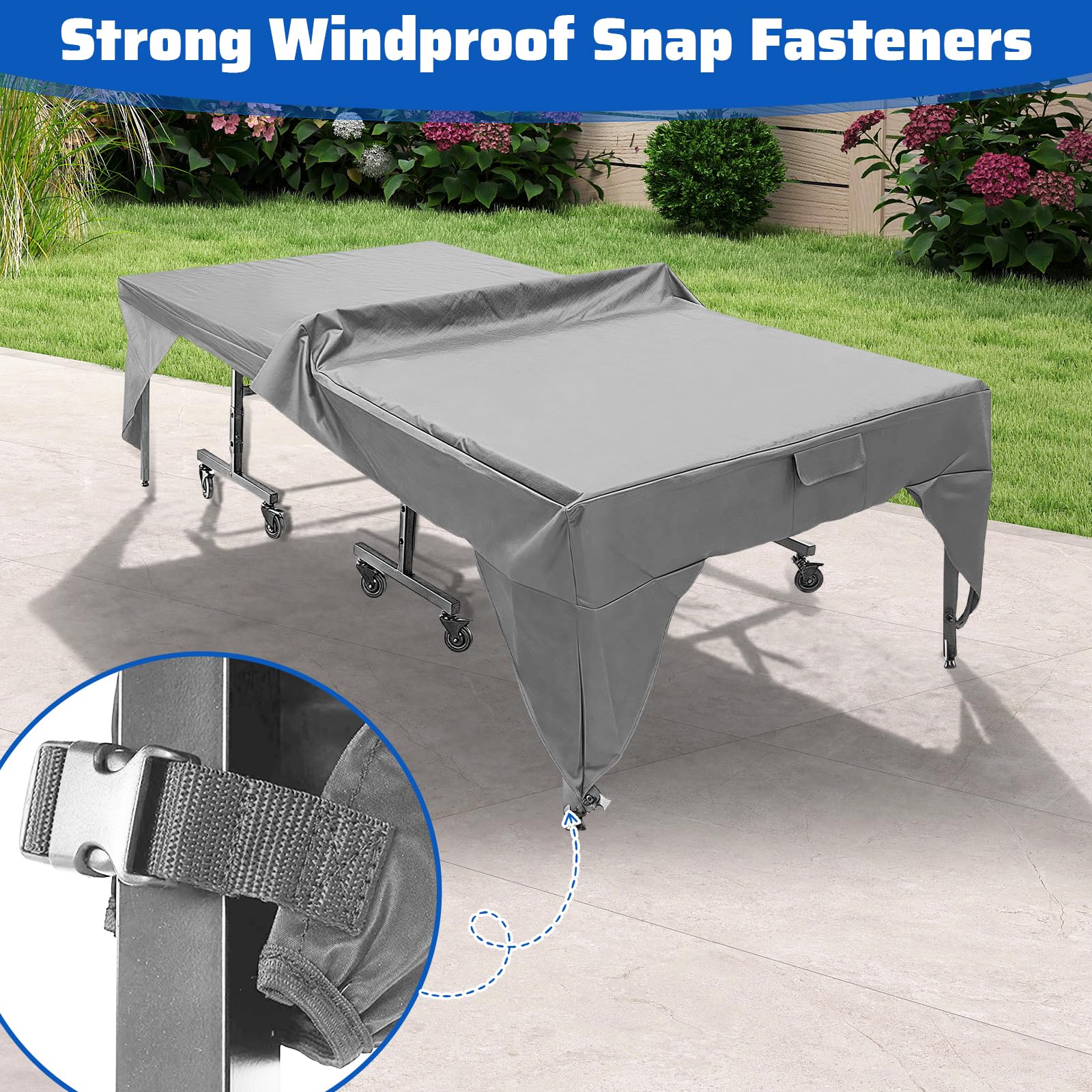 GAESHOW Housse de Table de Ping-Pong Pliable, 280 x 153 x 73cm, Polyester, avec Dispositifs de Verrouillage