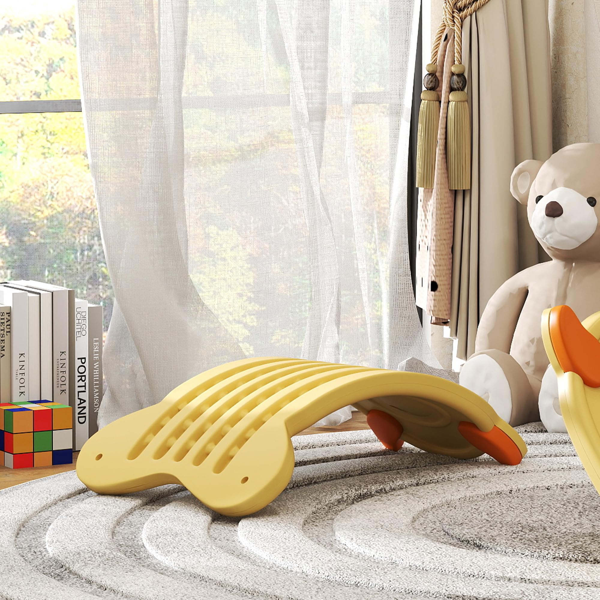 AIYAPLAY Tabla de equilibrio para niños, tabla oscilante para niños, tabla de equilibrio curvada para entrenamiento de equilibrio y juego sensorial