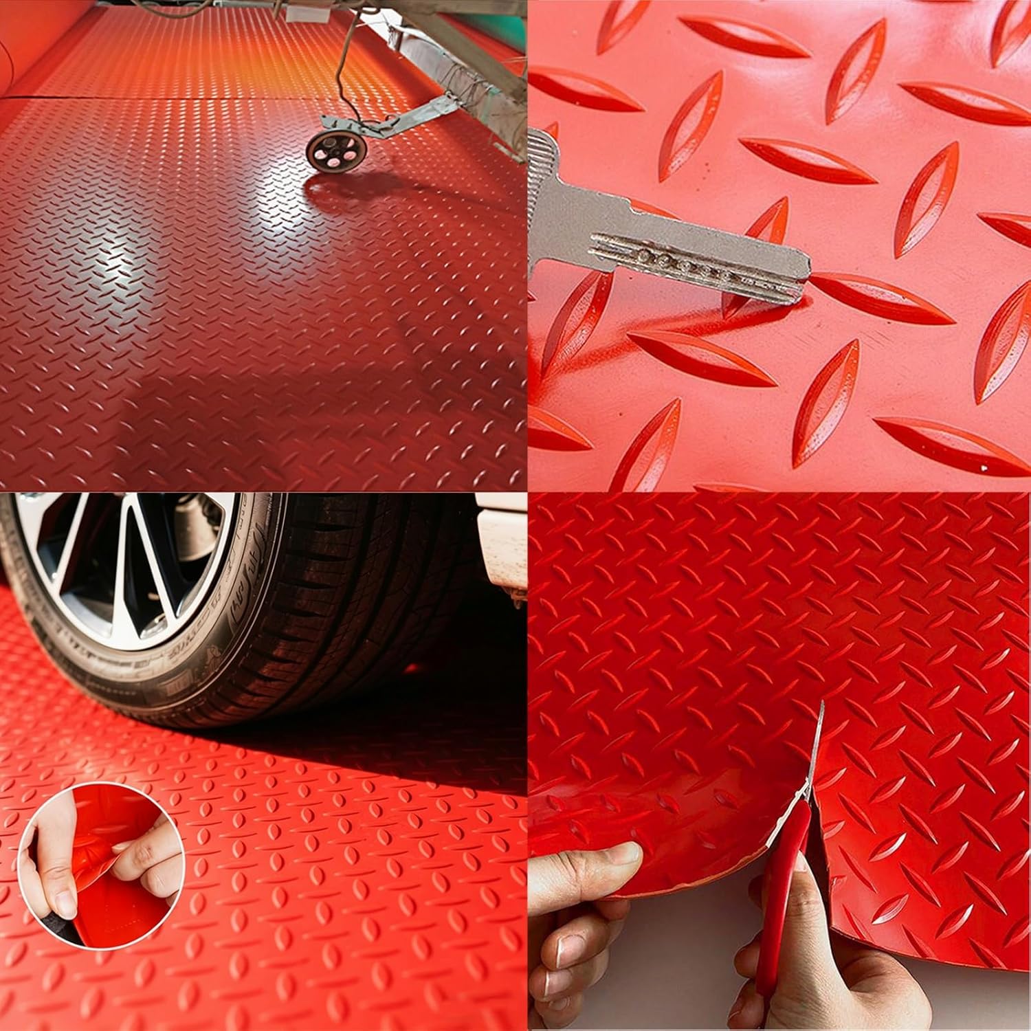 1x1m,1x2m,1x5m,1.2x3m,1.2x6m, Slip-Resistant Protection for Garage, PVC Garage Shop Parking Mat, Non-Slip Floor Mat, for Under Car, Heavy Duty Parking Mats(Black,1.2x5m/3.9x16.4ft)