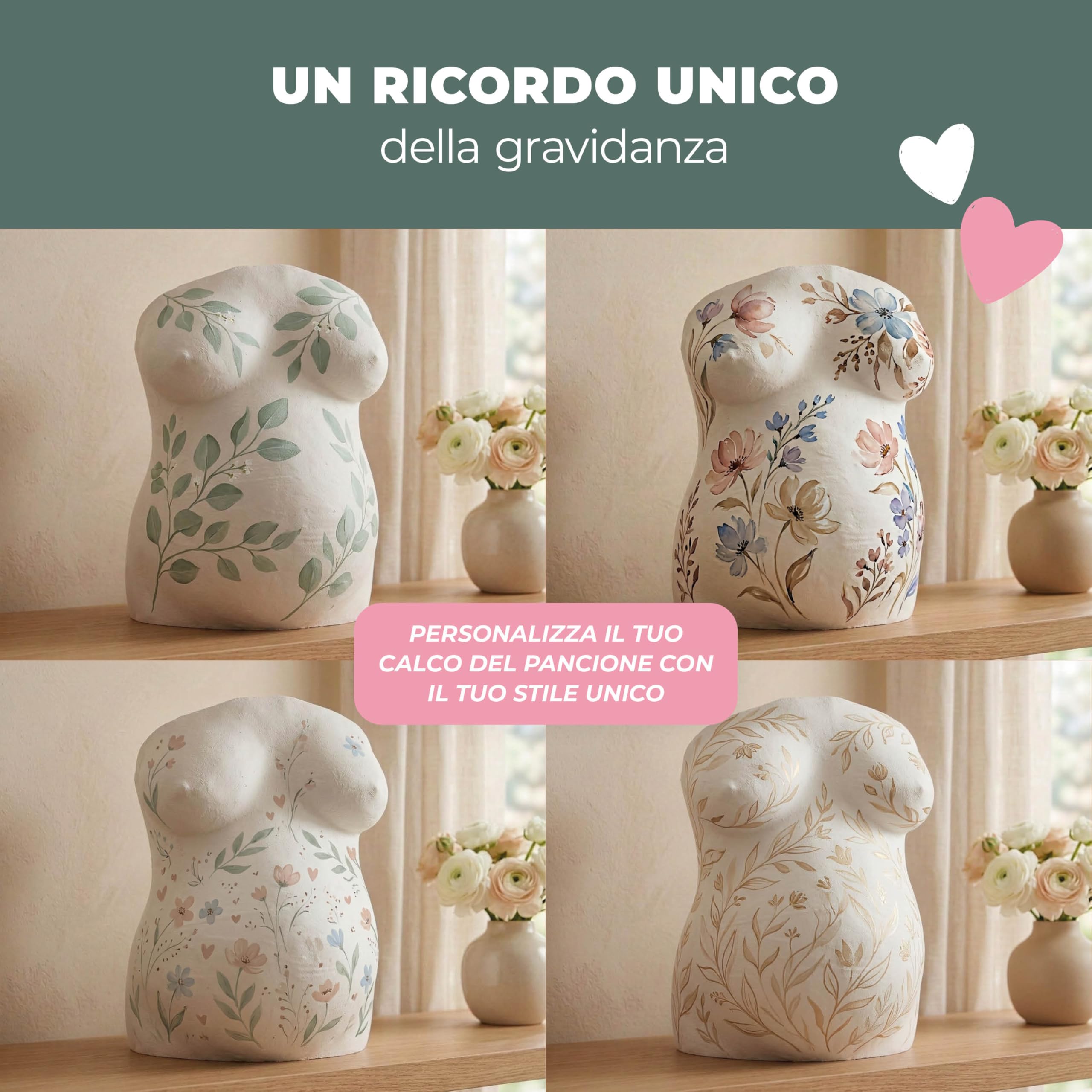 Kit Calco Pancia In Gravidanza 12 Rotoli Di Gesso | Strisce Per Modellatura E Impronte