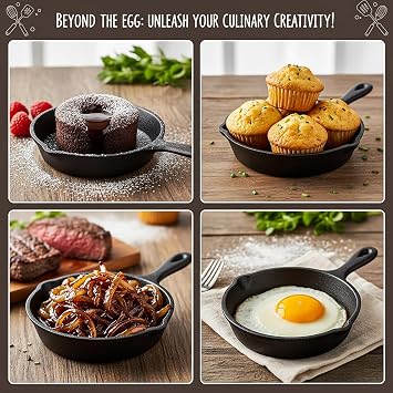 Hiceeden 4 Pack Mini Cast Iron Skillet, 4
