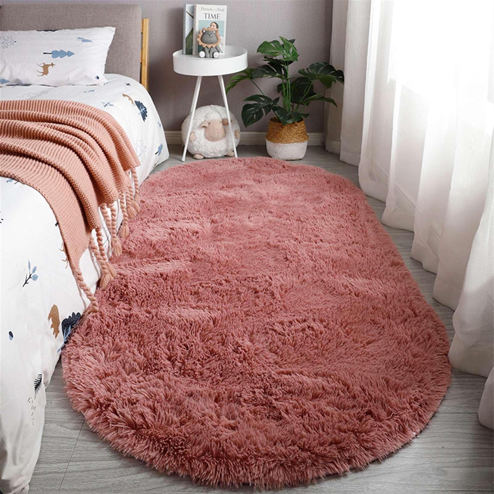 SK Studio Alfombra Pelo Largo, Alfombras Salon Modernas Comedor Alfombra Grande pie de Cama para Sala De Estar, Comedor Rosa un, 120x200cm