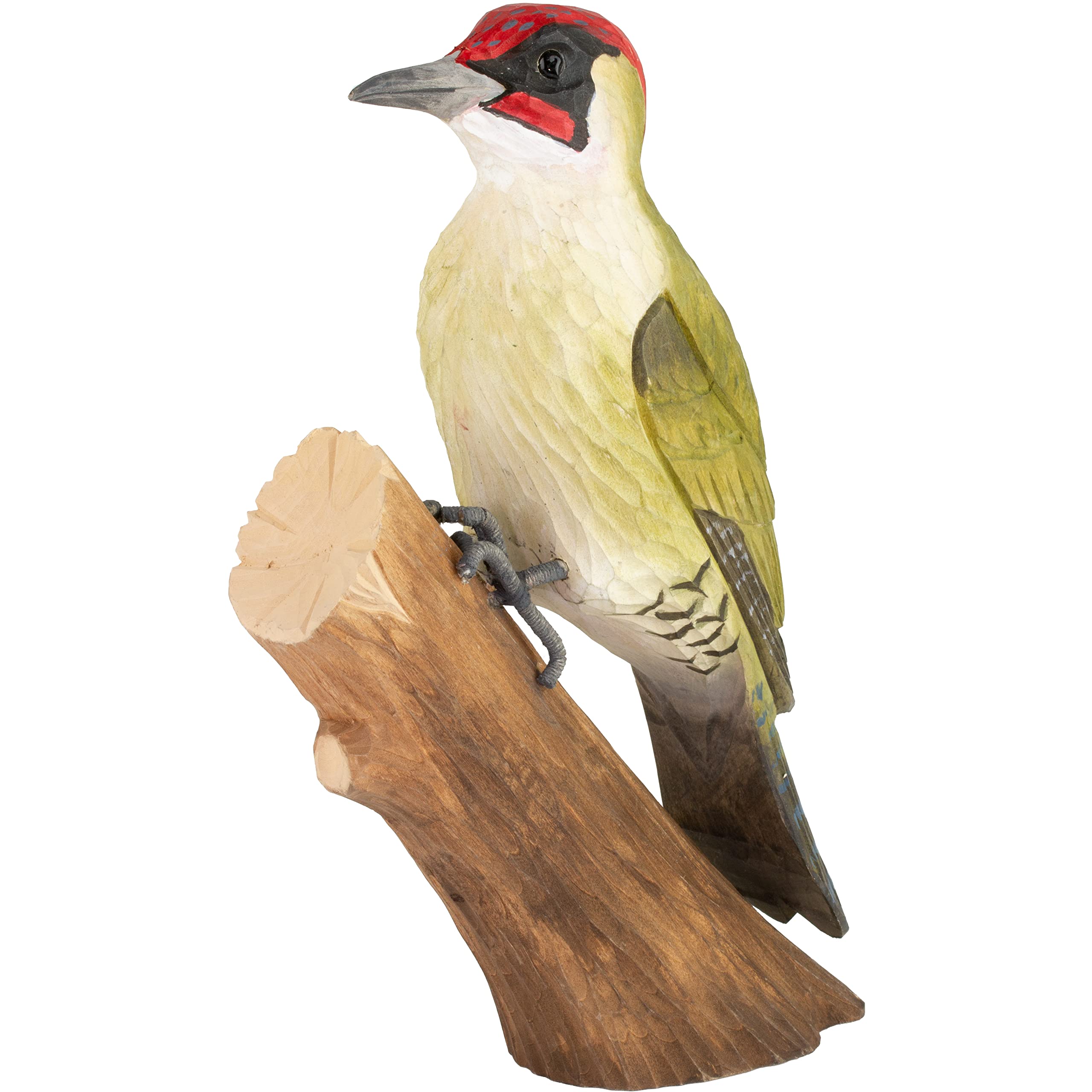 WILDLIFEGARDEN WG452 DecoBird dzięcioł zielony - ręcznie rzeźbiony dekoracyjny ptak z drewna - duże ptaki europejskie