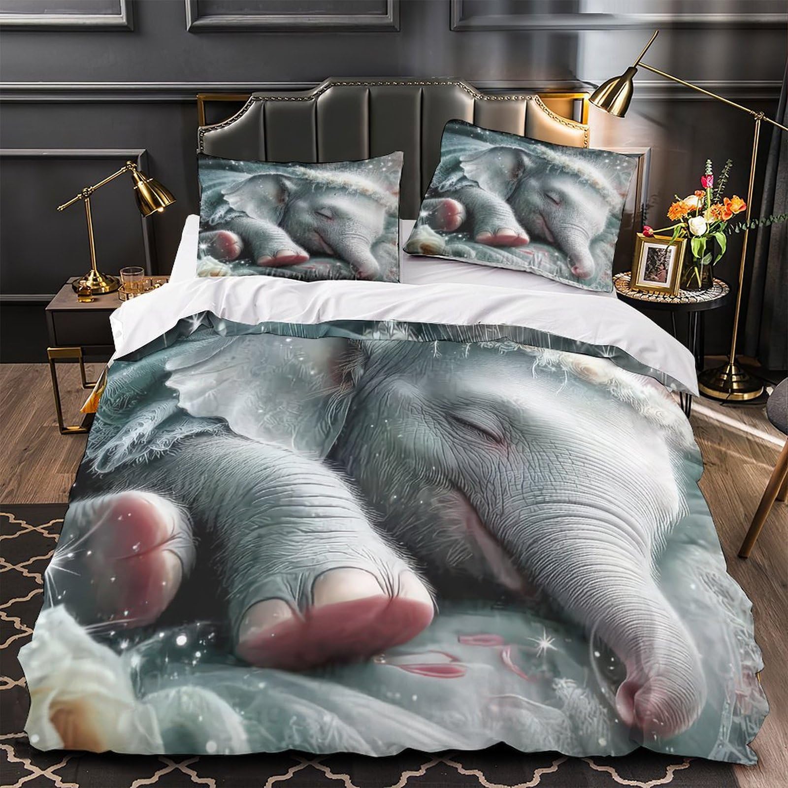 Parure de lit 3D éléphant pour transformer la chambre des enfants
