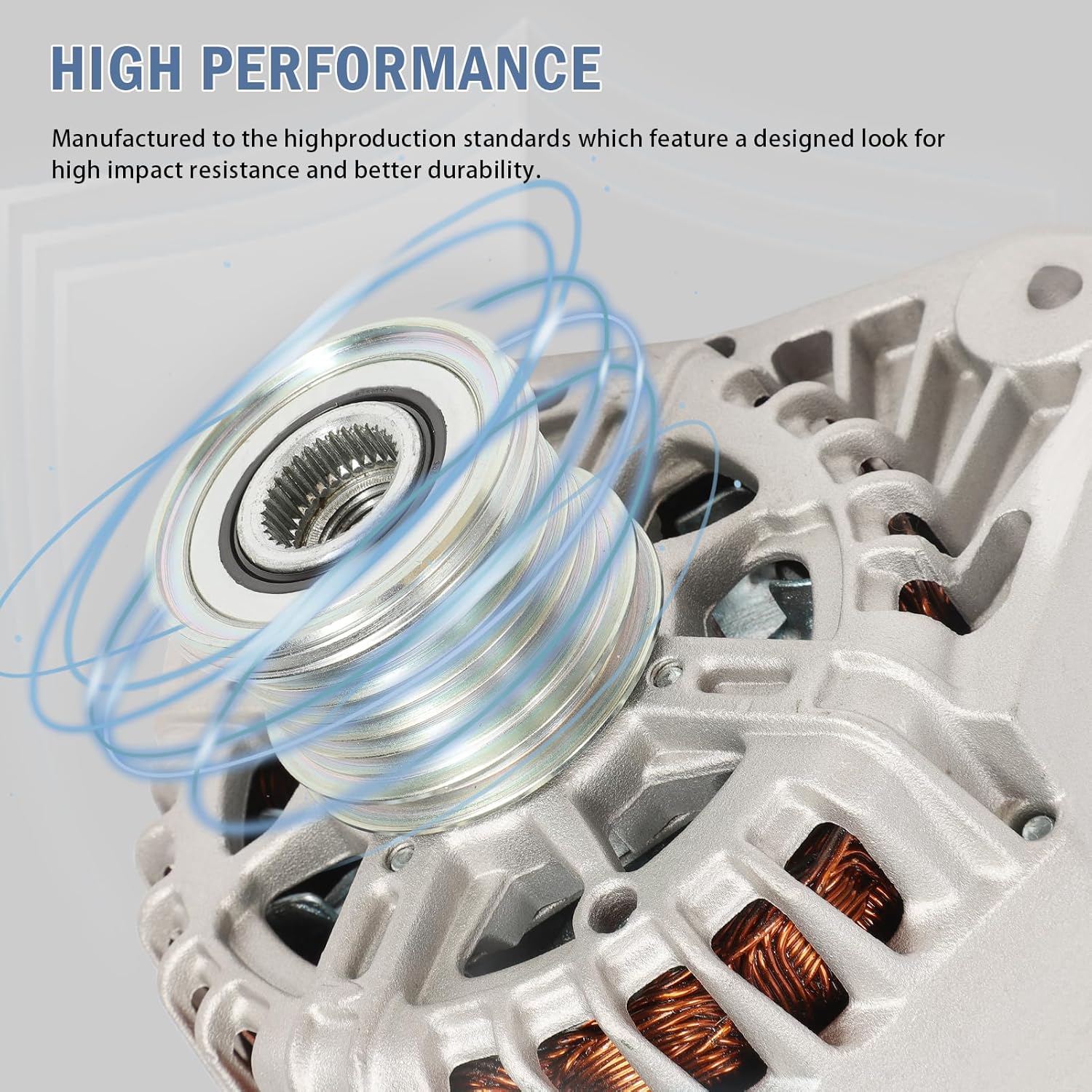 11673N Alternator Fit for Sentra 2013-2019 1.8L, 12V 110A 6-Groove Clutch Pulley Clockwise, Replace 23100-3SH2B, 231003SH2B, 2611855B, FG12T039