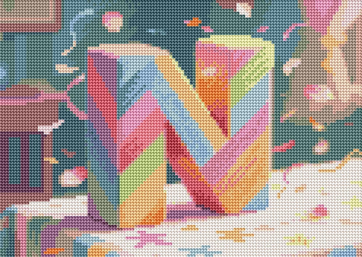 INZTXKRI 5D Full Drill Letter Diamond Painting Kit for Adults, Stress Relief DIY Craft Set, Round Resin Diamonds, Premium Linen Canvas, Home Wall Decor, Birthday/Christmas Gift (12×16inch) (N) image 3