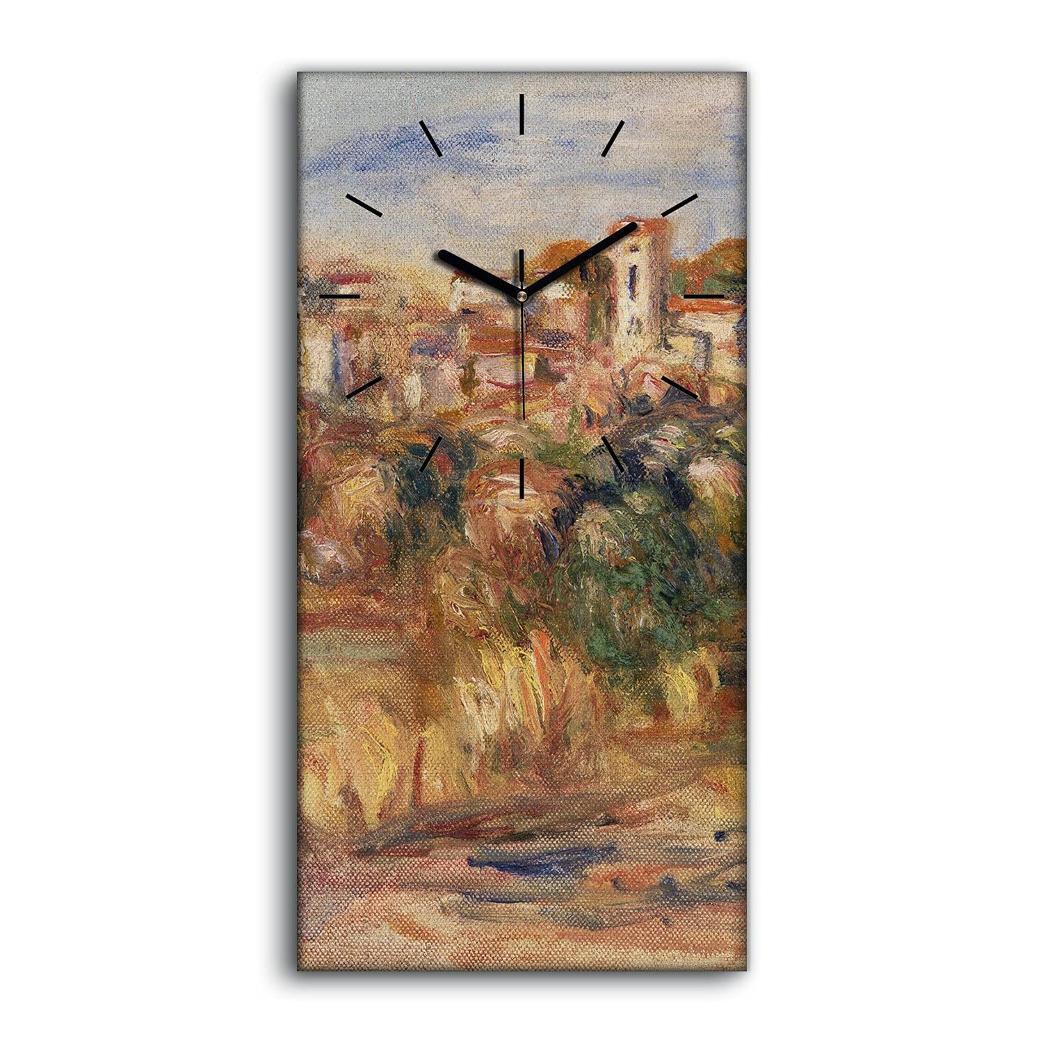 Horloge sur toile haut de gamme tableau art moderne paysage urbain Coloray