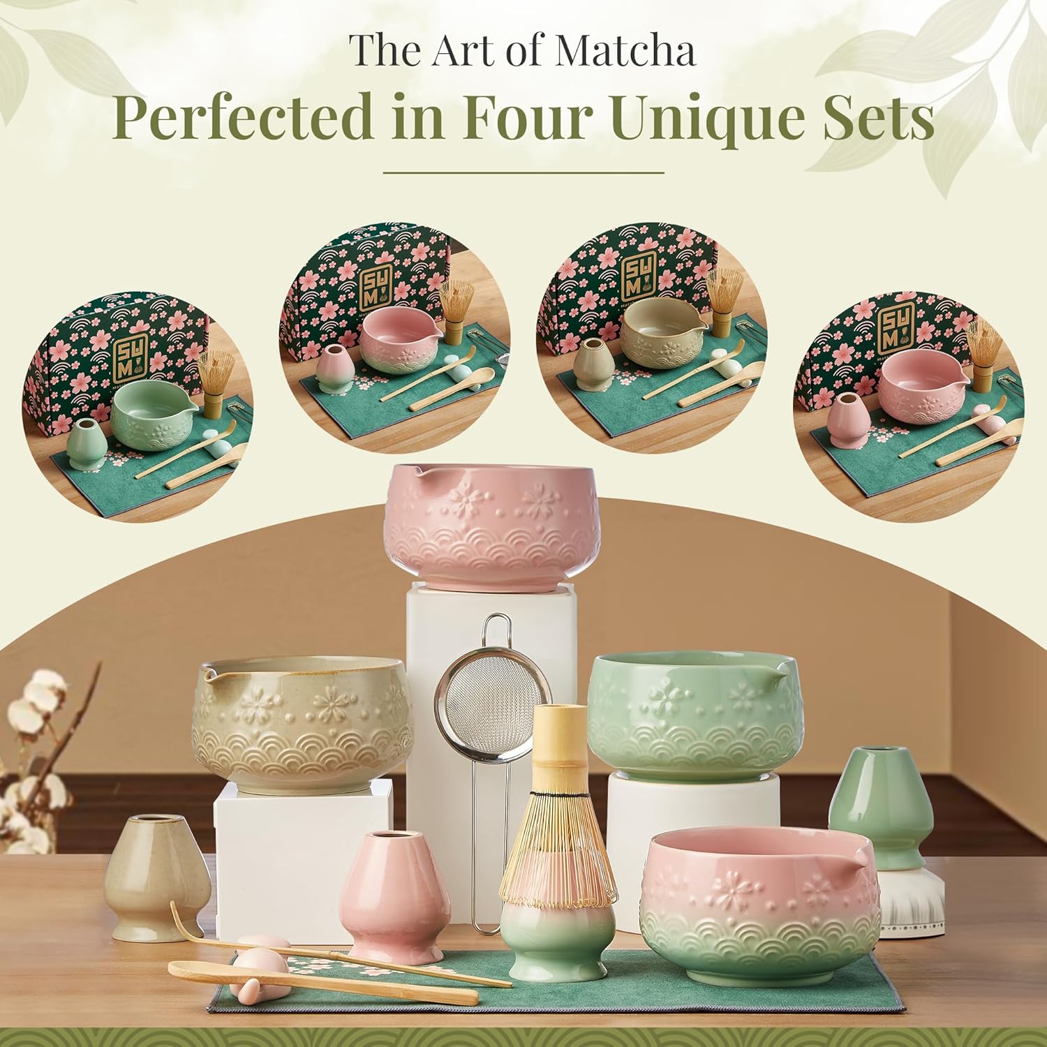 Matcha Whisk Set 9pcs – Matcha Tea Set with Ceramic Matcha Bowl, Bamboo Whisk (Chasen), Scoop, Sifter | Matcha Kit for Japanese Tea Ceremony & Beginners(Green) - Image 7