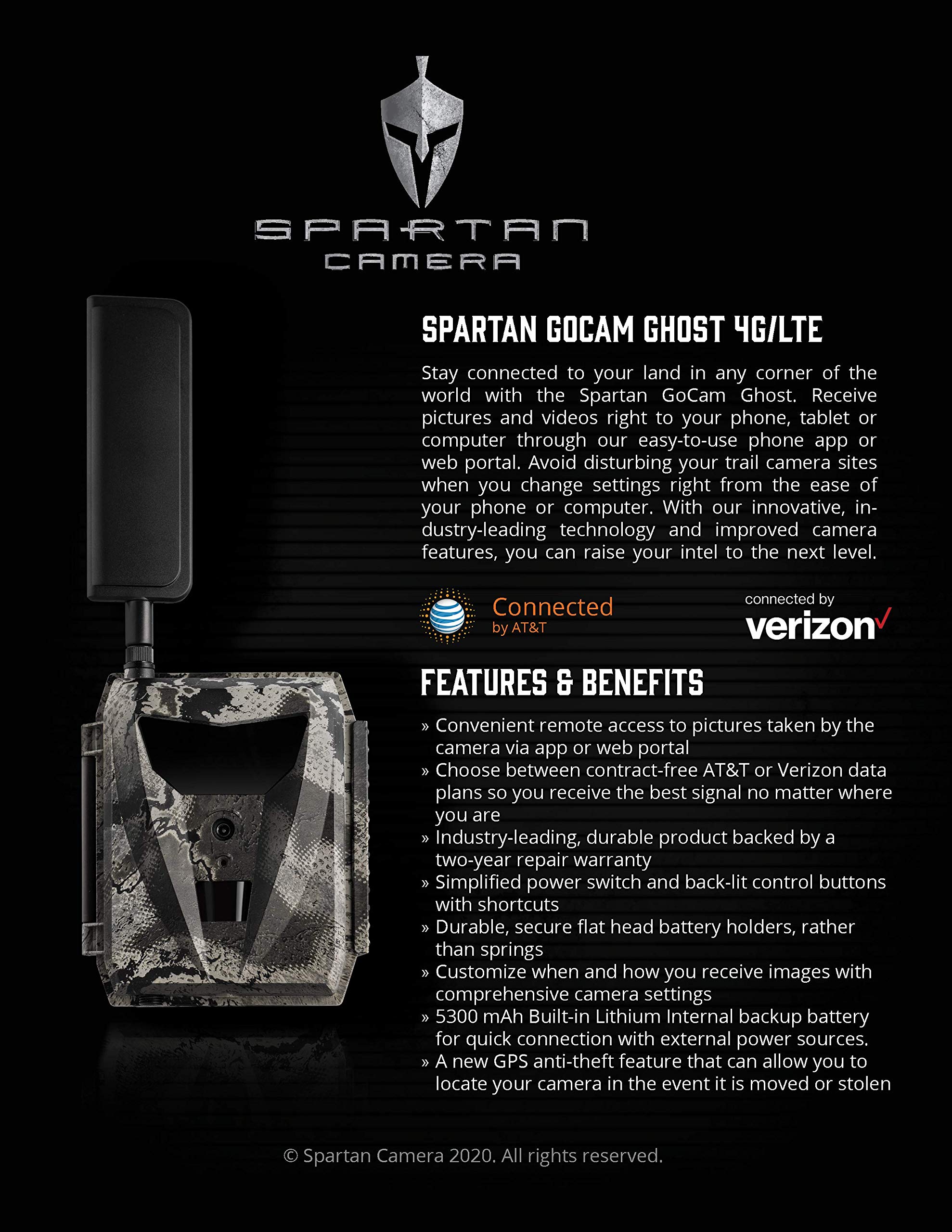 Spartan Ghost Verizon 4G LTE Cellular Camera with Mount