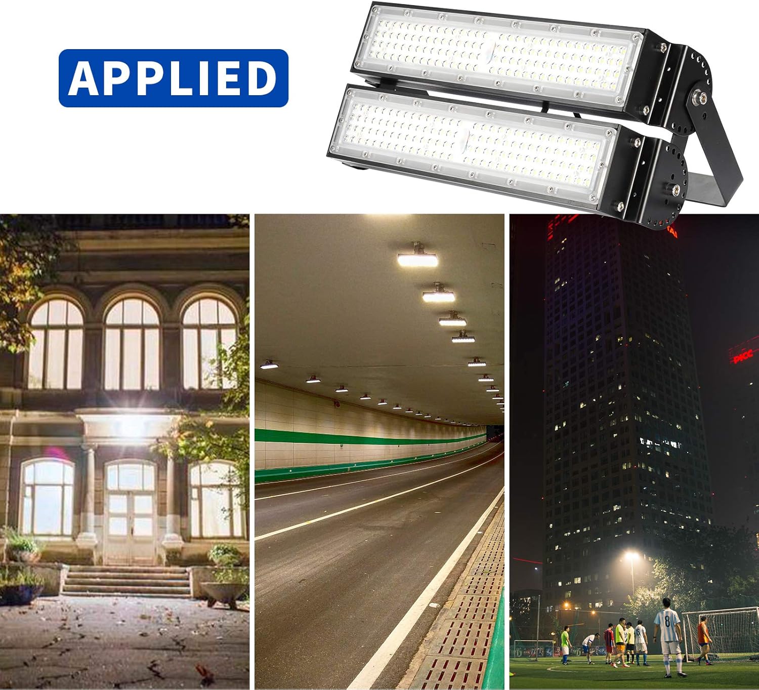Up To 50% OFF OKYSAI 200W LED Flood Light, LED Stadium Lights Super Bright 15000LM 6500k IP65 Waterproof Outdoor Flood Light for Backyard, Playground, Basketball Court