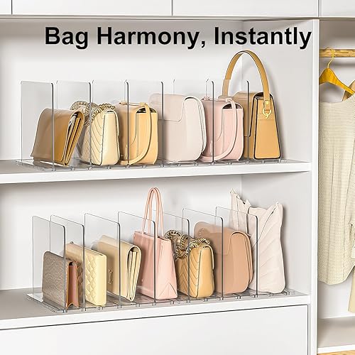 Miniatura 3 de Organizador de bolso para armario divisores de estantes de almacenamiento de bolsas de acrílico ajustables - Organizadores de armario de plástico y