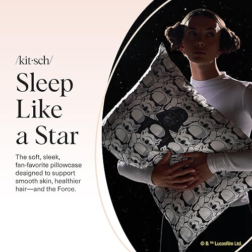 Vista 263 de Kitsch x Elf - Funda de almohada de satén con cremallera de tamaño queen/estándar, para el cabello y la piel, funda más suave que la seda, lavable a