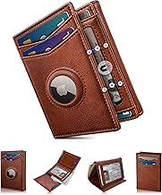 Airtag Wallet for Men,with Cash Pocket 2 ID Window 14-16 Cards Magnetic Closure Slim Trifold Leather Wallet 4.0"x3.1", RFID Blocking Front Pocket Wallet with Gift Box