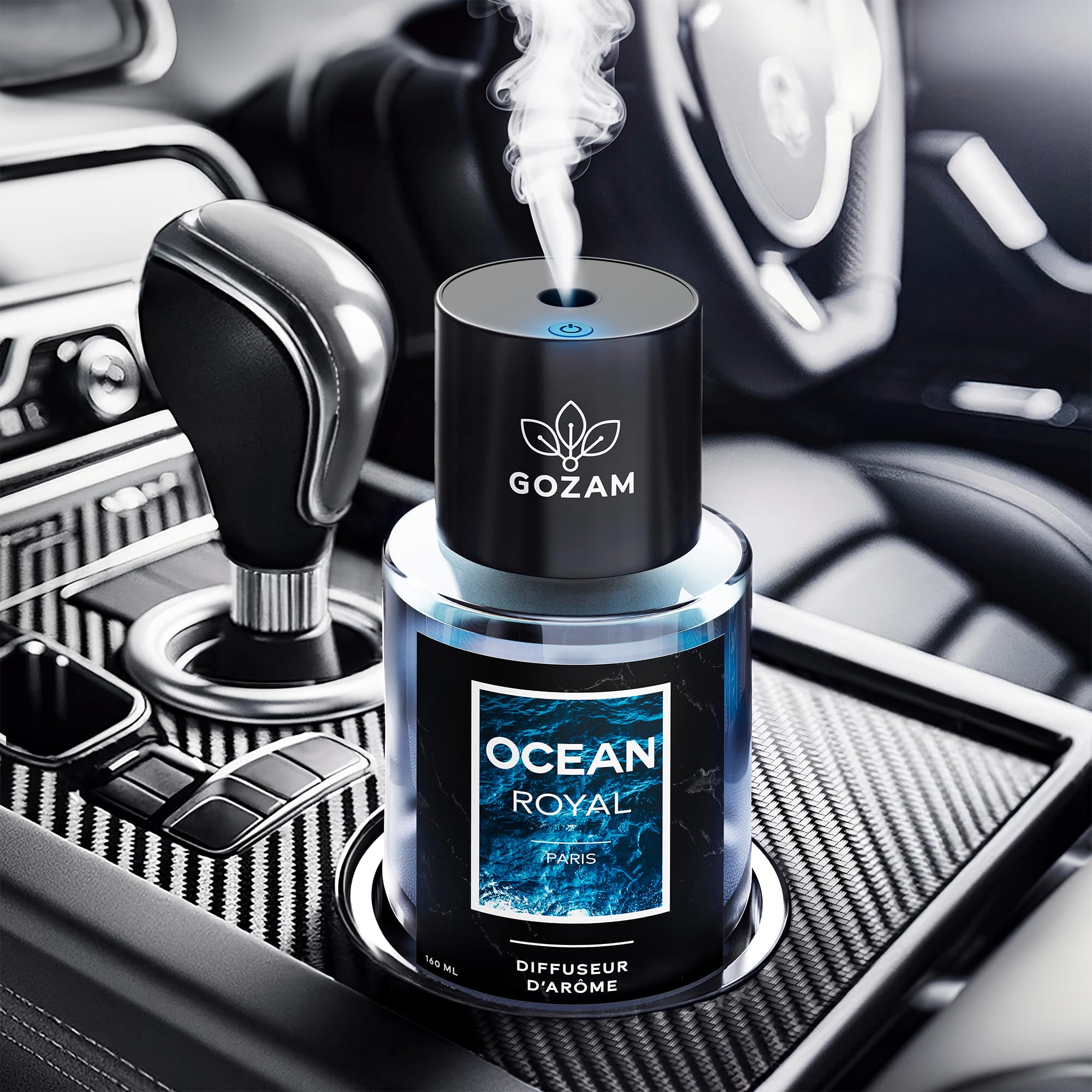 Diffuseur Desodorisant 100% Automatique & Intelligent avec Puce IA Intégrée GOZAM - Senteur Luxueuse Océan Royal - Désodorisant Auto & Maison Longue Durée - 160 ml