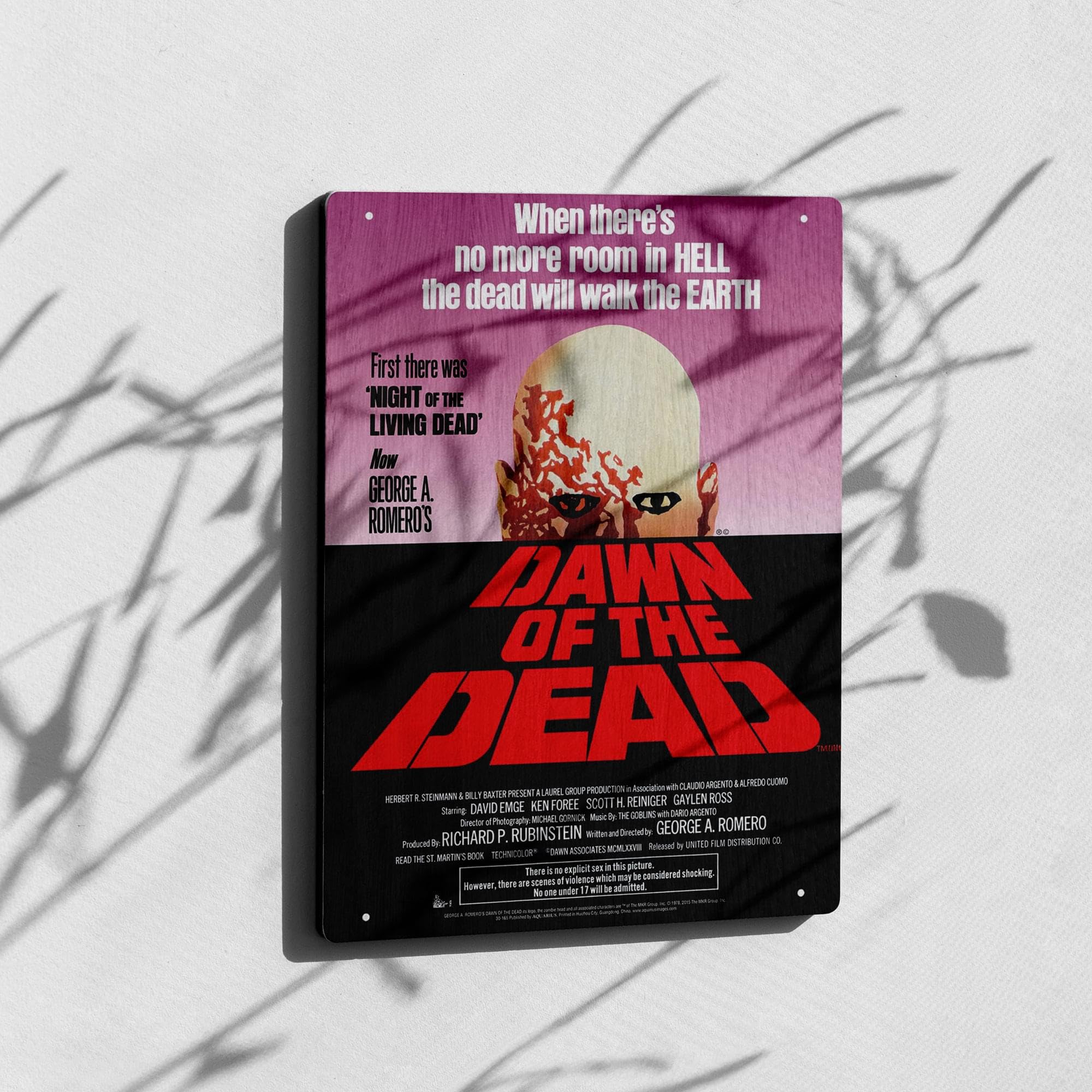 Aquarius Dawn of The Dead One Sheet blaszany znak