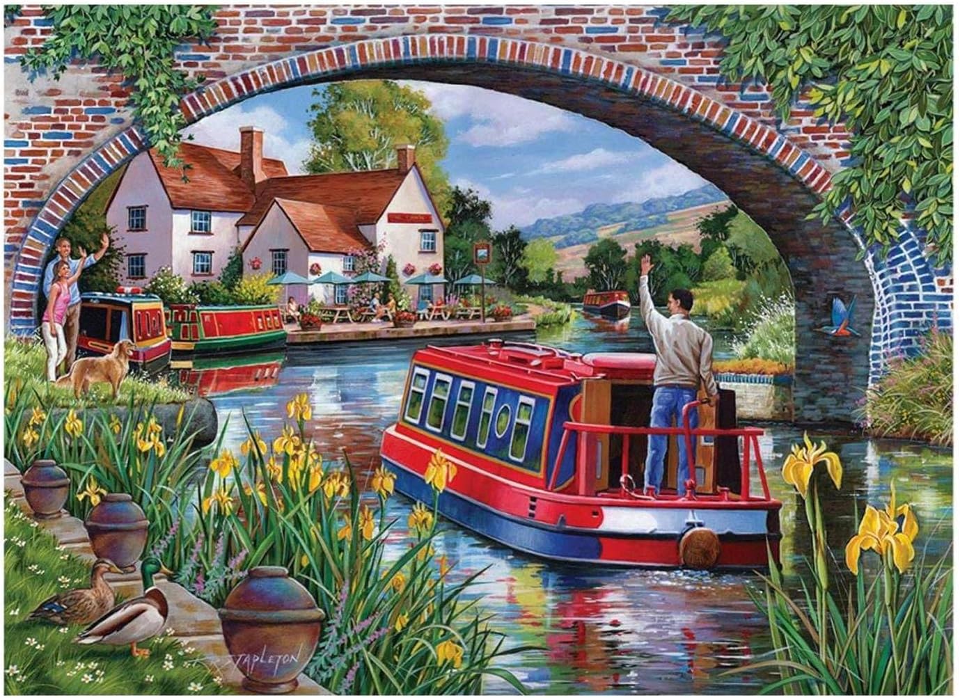 The House of Puzzles - Over & Under Jigsaw - Big 500 Piece Jigsaws for Adults, Extra Large Pieces, Artist Illustrated, Scenic Landscape, Deluxe Puzzle Gifts