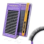 NAGARAKU Eyelash Extensions Individual Lashes Extensions Classic Lash Matte Black 16 Rows Soft Natural Matte Black Professional Beauty Salon Lash Supplies -0.07C 7mm