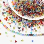 1000pcs 4mm AB Bicone perles en cristal petit facetté irisées perles en verre en vrac pour la fabrication de bijoux DIY Collier Bracelet Boucles d'oreilles Brodé fournitures d'artisanat (blanc clair)