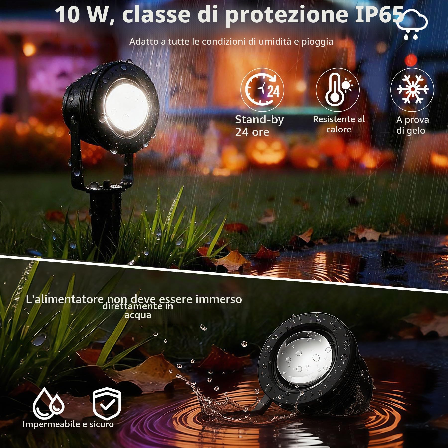 Faretto RGB da Giardino 10W, 4 pezzi | Impermeable per Giardino, Cortile, Vialetto