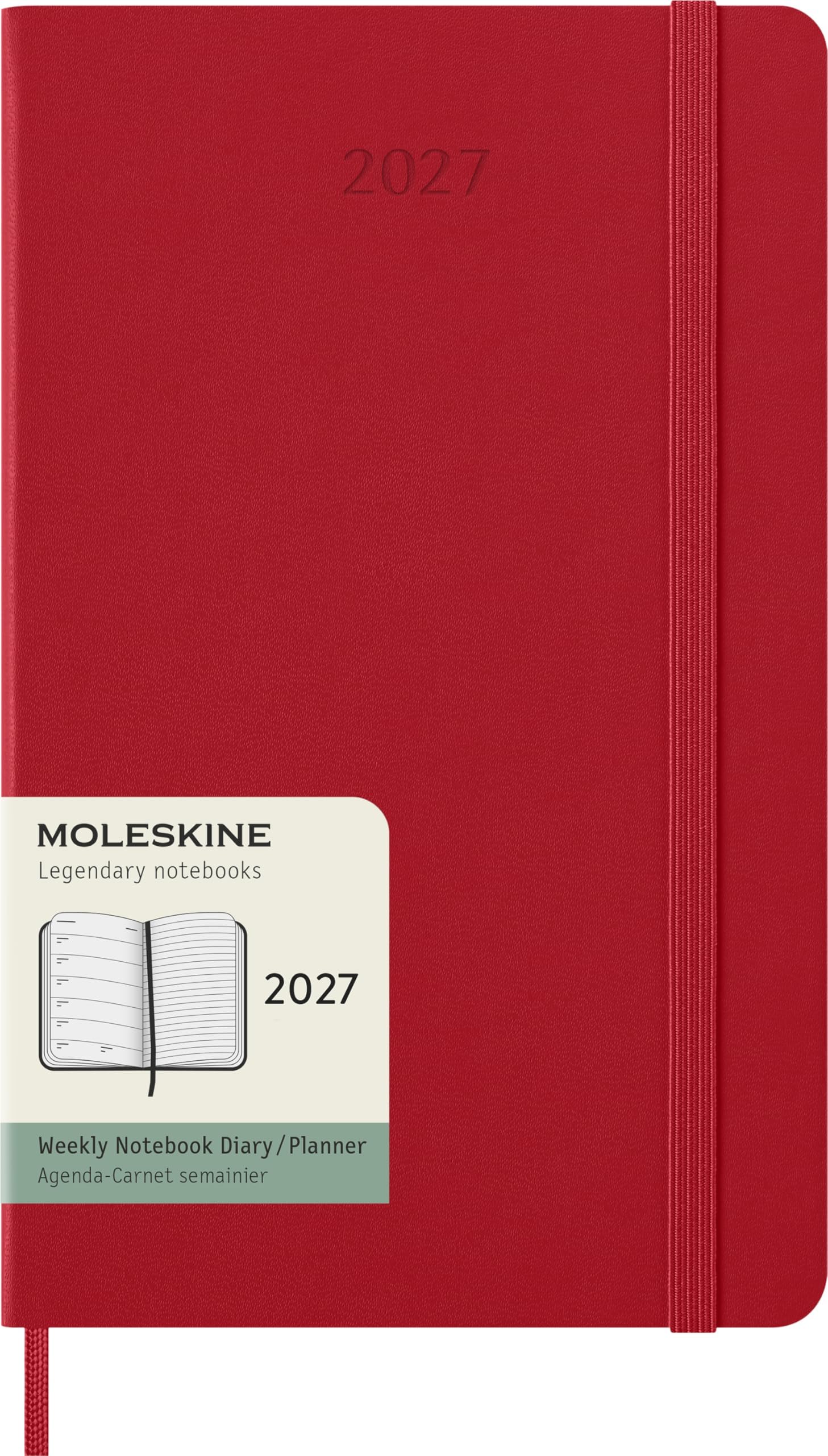 Red Large Weekly Hard 12M Diary 2027