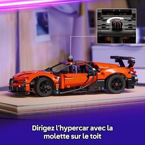LEGO Technic Hypercar Bugatti Chiron Pur Sport - Maquette de Voiture de Course avec Moteur W16, Direction & Portes Ouvrantes - Cadeau pour Garçon dès 9 Ans & Fans de Sport Automobile 42222 - 3