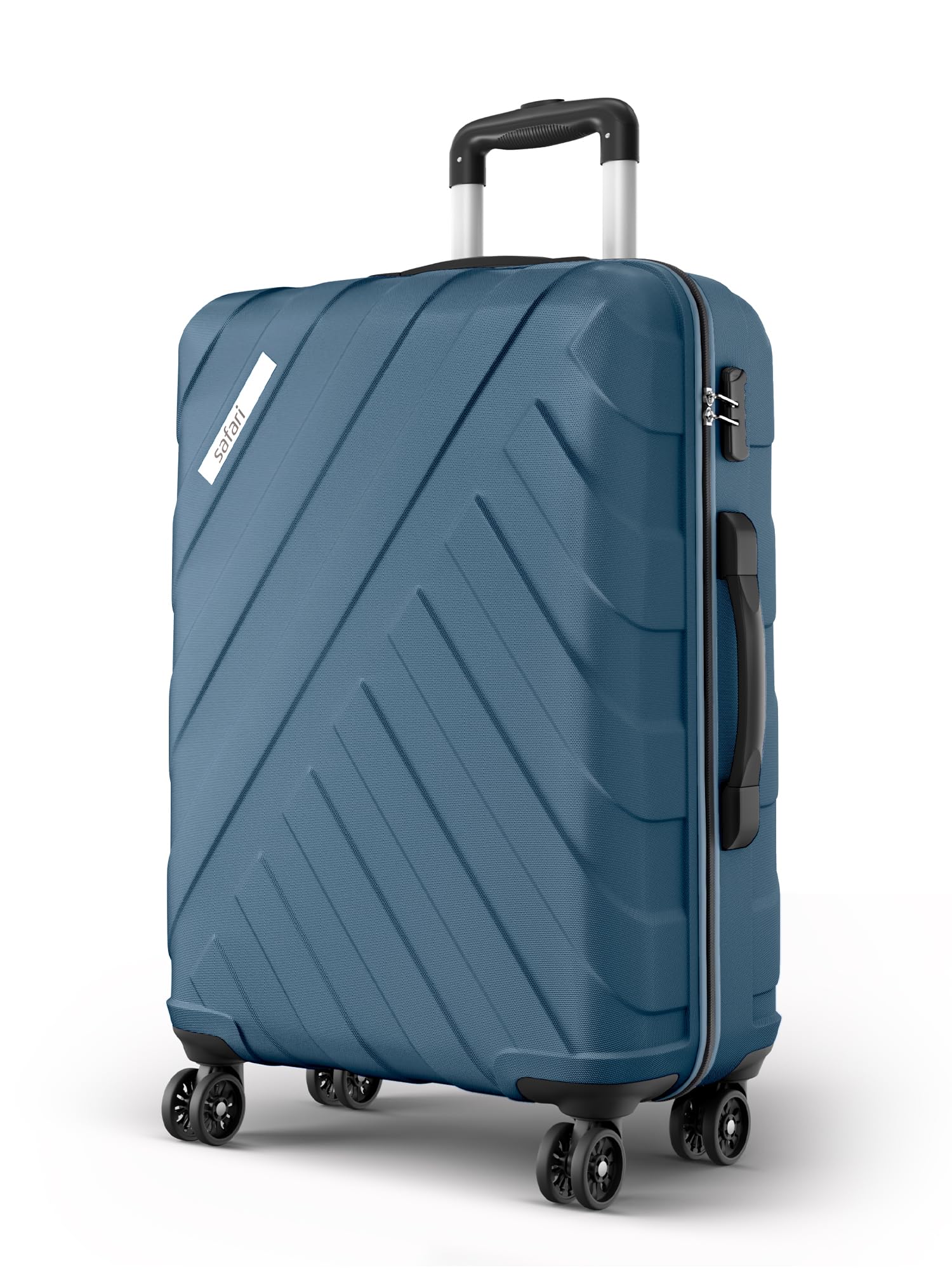 Safari Large Voro 77cm Trolley Bag Hard Case Polypropylene, 8 Spinner Wheels, 360 Degree Wheeling Carry on Luggage, Travel Bag, Suitcase for Travel, Trolley Bags for Travel, Ink Blue