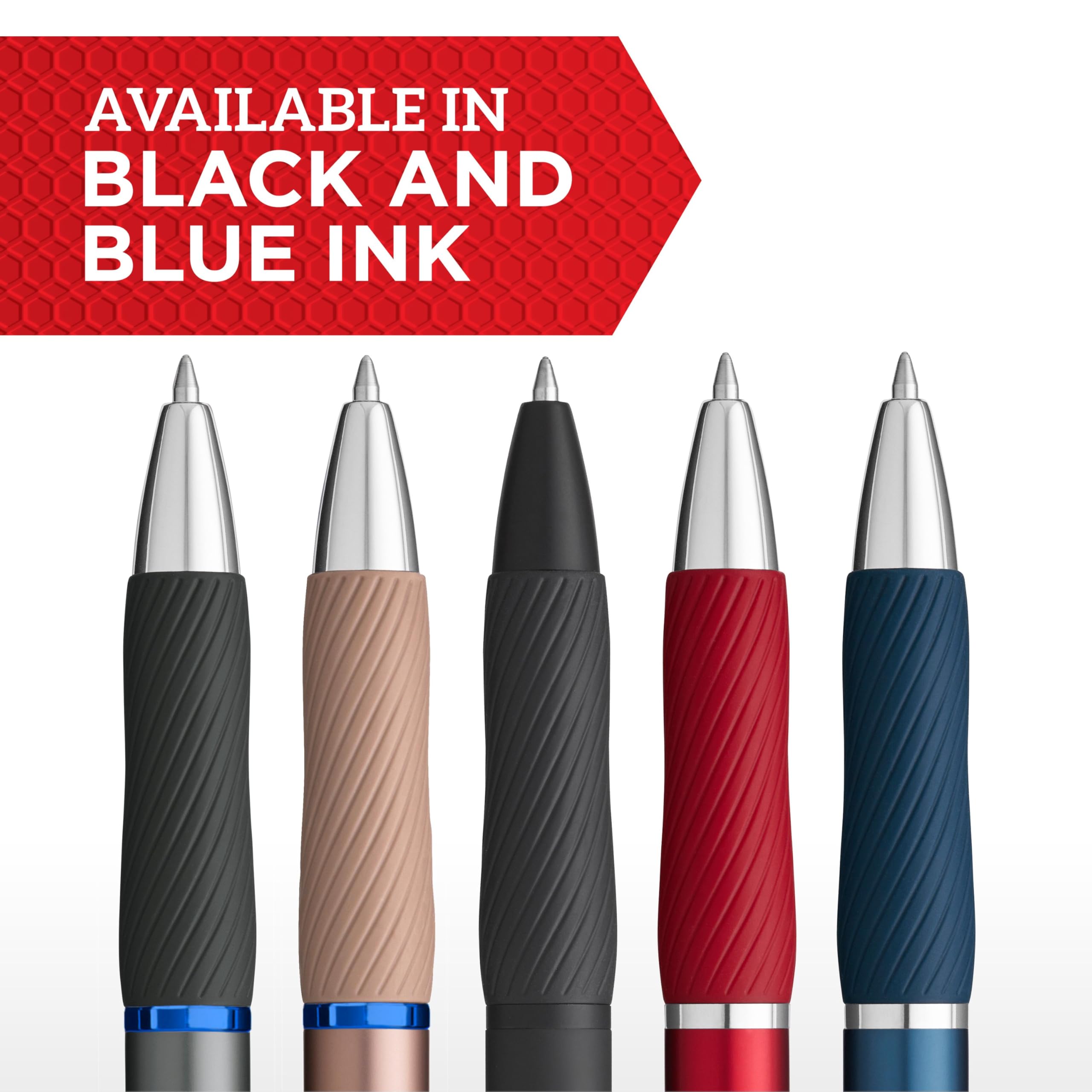 Sharpie S-Gel, bolígrafos de gel, barril de metal elegante, plomizo, punta media (0.7 mm), tinta negra, 12 unidades
