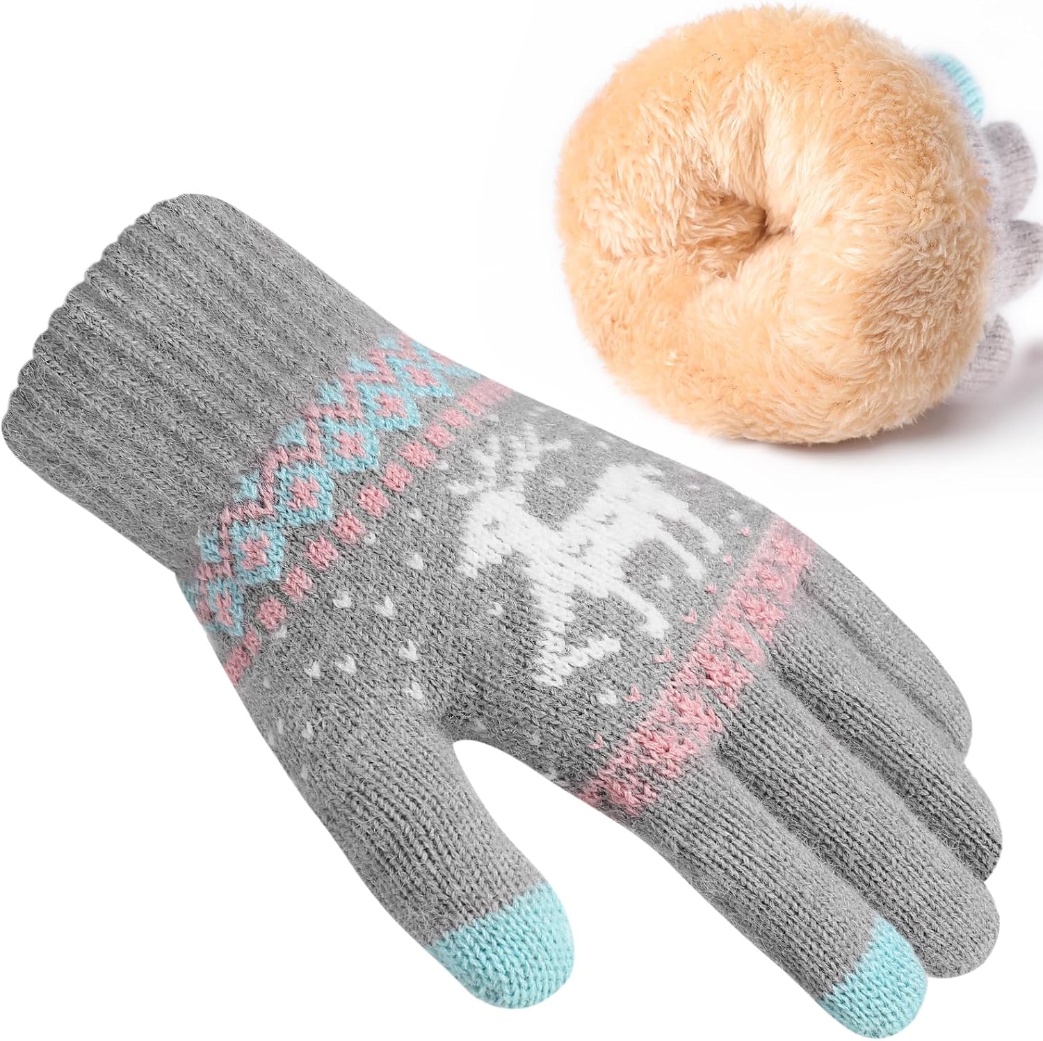Clothirily Winter Gloves for Women, Touch Screen Gloves with Thermal Soft Lining, Elastic Cuff Winter Gloves for Cold Weather