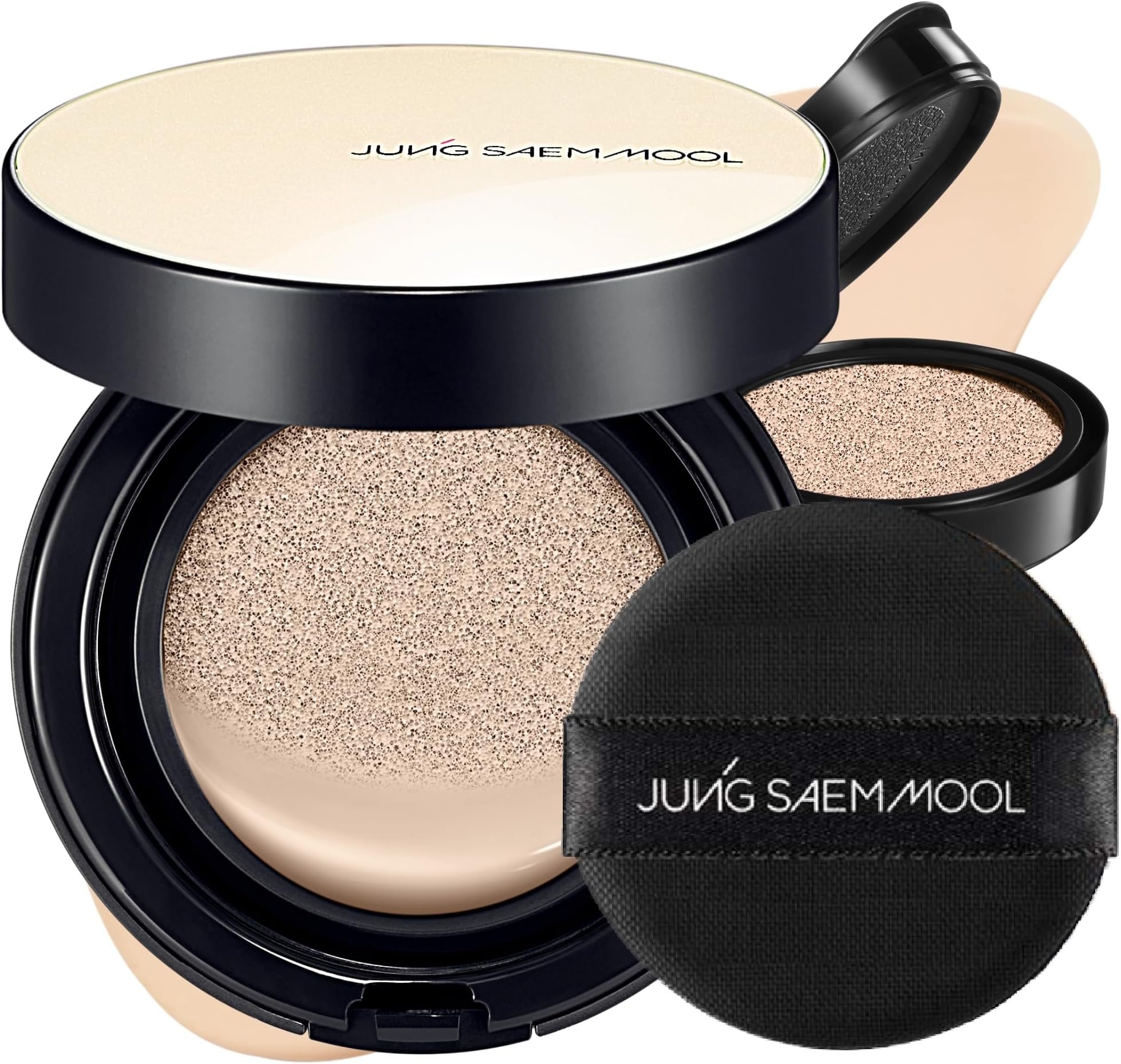 JUNG SAEM MOOL OFFICIAL] Essential Skin Nuder Cushion (Fair Pink) | Refill Included | Natural Finish | Buildable Coverage | Makeup Artist Brand | Cream Foundation