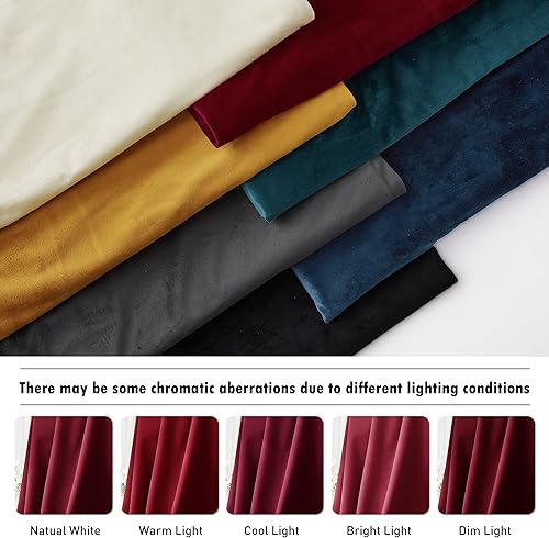 Miniatura 164 de RYB HOME - Cortinas de terciopelo beige, cortinas decorativas resistentes con pestaña trasera, cubierta de privacidad para oscurecer habitación