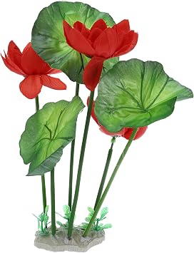 VOCOSTE 1pcs Fish Tank Aquarium Decorations Plants, Mini Aquarium Decorations Plastic Plants for Aquarium Decorations, Red 10.24"