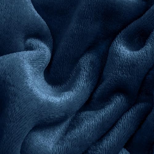 Miniatura 3 de BEDELITE Juegos de sábanas de franela, forro polar, azul marino, Queen