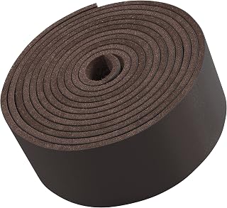 TOFL Genuine Top-Grain Leather Strap | 72 Inches Long | 3/4 Inch Wide | 1/16 Inch Thick (4-5 oz) | 1 Leather Strip for DIY Arts & Craft Projects, Clothing, Jewelry, Wrapping | Dark Brown