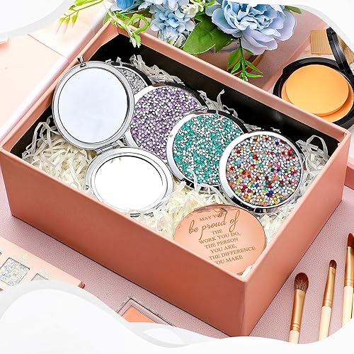 Miniatura 4 de Unittype 10 piezas de regalo de agradecimiento a los empleados, espejo compacto inspirador, regalos de agradecimiento, espejo de bolsillo de viaje a