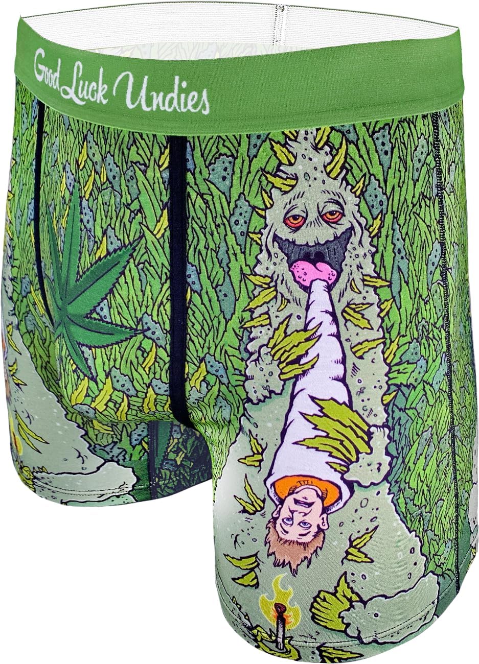 Good Luck Undies Men's Marijuana Boxer Brief Underwear