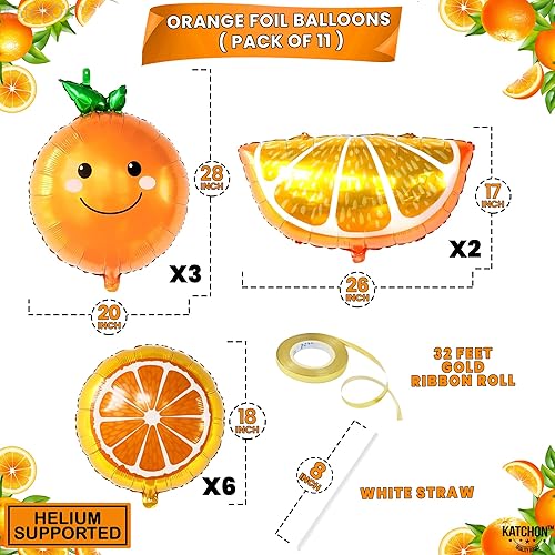 Miniatura 2 de KatchOn Globos de frutas naranjas enormes – Paquete de 11 | Globos de rebanada para decoraciones de baby shower de Little Cutie