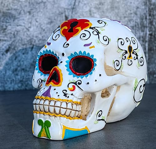 Miniatura 9 de Ebros Gift Candado de amor floral blanco Vudú Día de los Muertos Figura de calavera de azúcar colorido pastel resina esqueleto cráneo Dia De Muertos