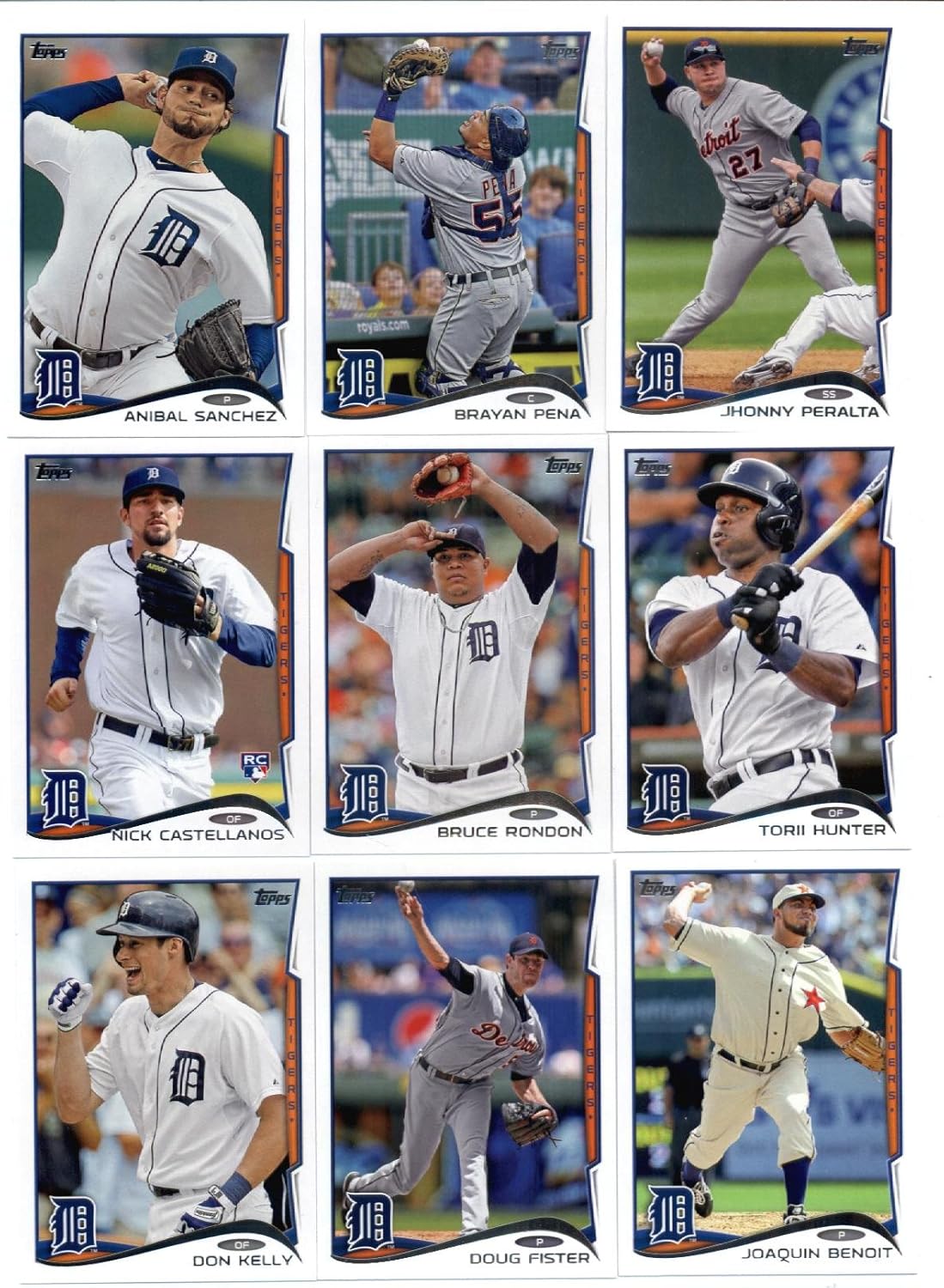 2013 & 2014 Topps Detroit Tigers Baseball Card Team Sets (Complete Series 1 & 2 From Both Years )