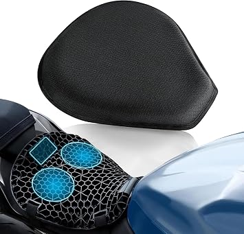 Motorcycle Seat Cushion for Honda Scoopy 2013 2014 2015, 3D Honeycomb Shock-Absorbing Pad, All-Season Breathable Comfort Cover, Anti-Slip Soft Support for Long Rides