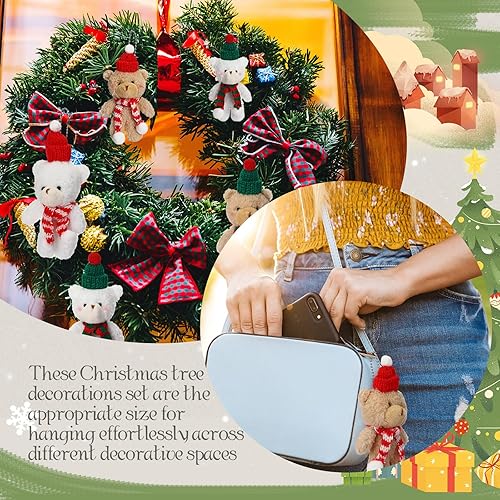 Miniatura 6 de 40 piezas de oso de peluche de Navidad de 6 pulgadas, bonito oso de peluche de Navidad, juguetes de oso de peluche de Navidad para graduación,