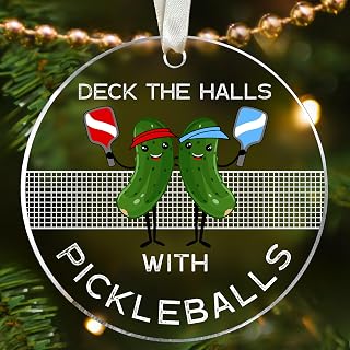 Pickleball Ornament - Pickleball Ornaments for Christmas Tree - Pickle Gifts for Women, Men - Acrylic Ornament