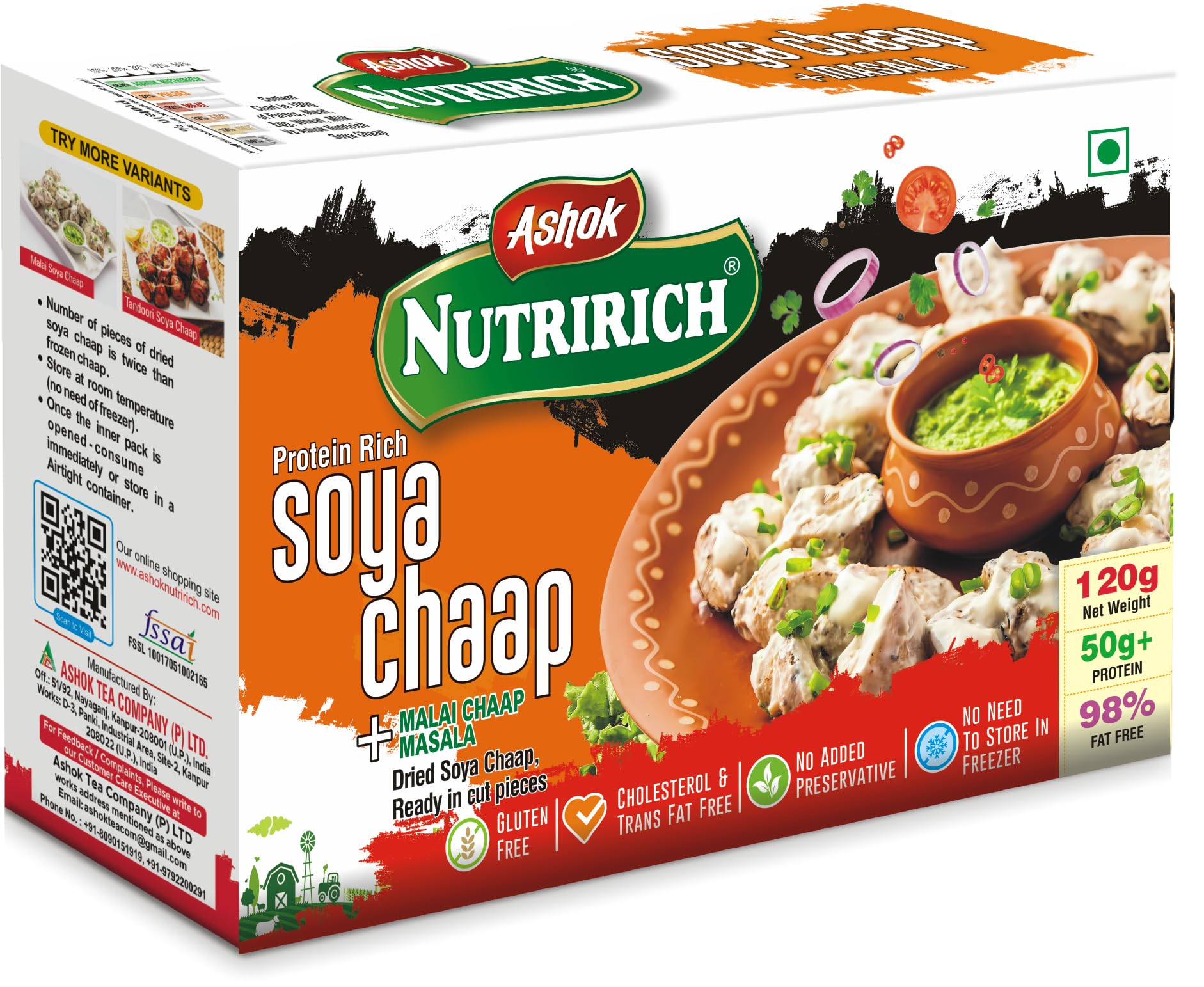 Ashok Nutririch 120g SOYA Chaap with Malai SOYA Chaap Masala (Combo ) (Pack of 2) (B0DB2CS8MG) Amazon Price History, Amazon Price Tracker