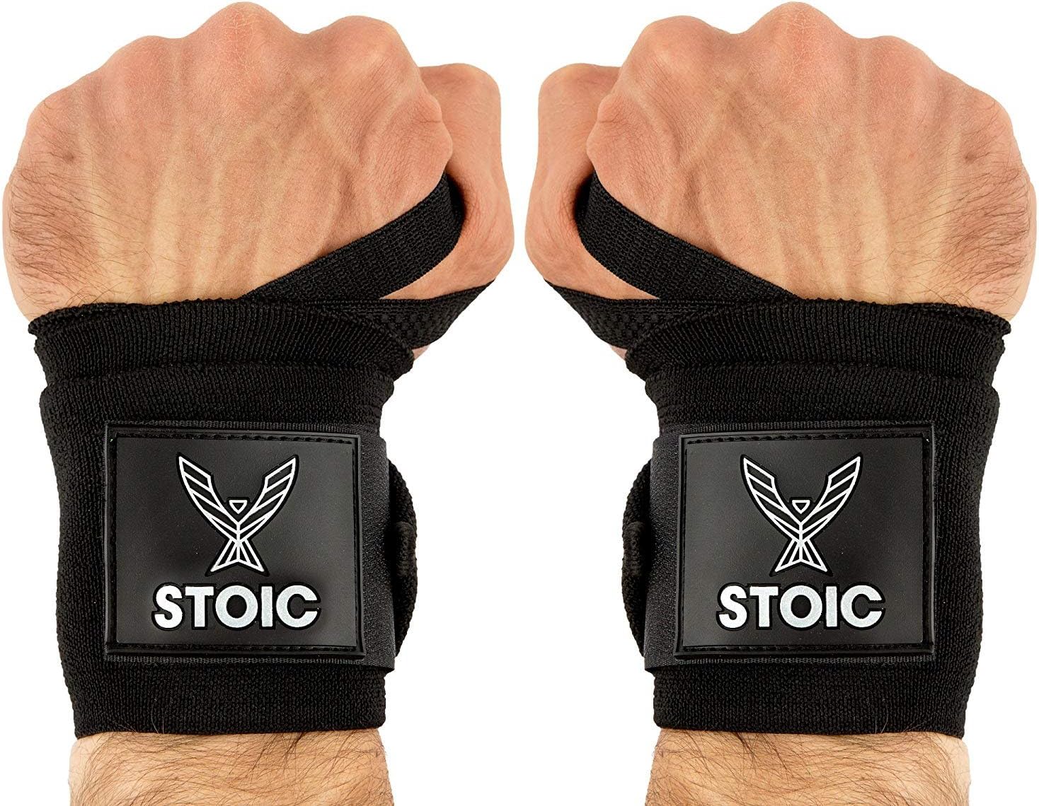 Evolutionize Medium Stiff Wrist Wraps, 18 Inch - Black, 18 Inches/Black - Medium Stiff
