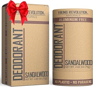 Sandalwood Deodorant for Men - Aluminum Free with Shea Butter and Tapioca Starch - Stain- Free and Baking Soda-Free - Natural Deodorant for Men (2.65oz)