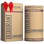 Viking Revolution Sandalwood Deodorant for Men - Aluminum Free with Shea Butter and Tapioca Starch - Stain- Free and Baking Soda-Free - Natural Deodorant for Men (2.65oz)