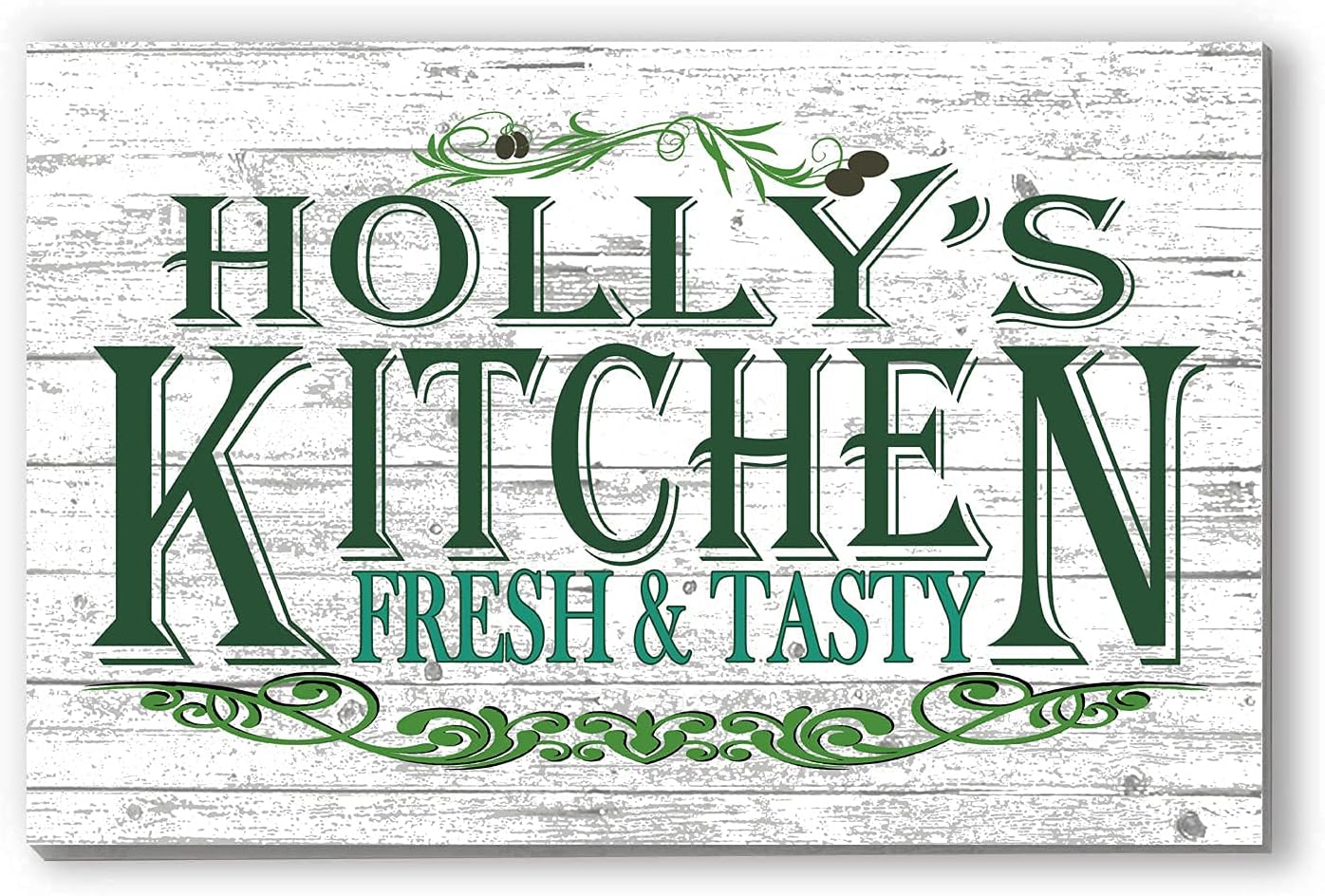 Custom Name Kitchen Sign Farmhouse Wall Art Personalized Gift for Men Women Cooks Chefs