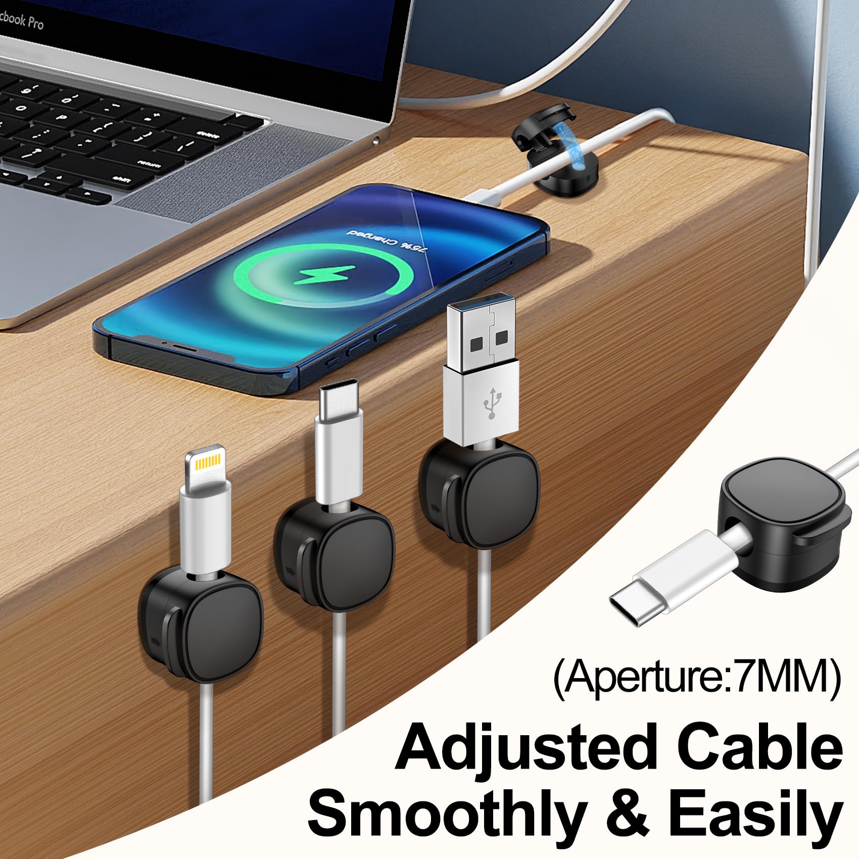 Kord Keeper Cable Holder Clip | Cable Tidy Organiser | USB Charging Cable, Power Cord, Phone Cable Management | Desk Tidy | Home Organisation | Gift Idea for Office, Desk, Home, Dog Lovers