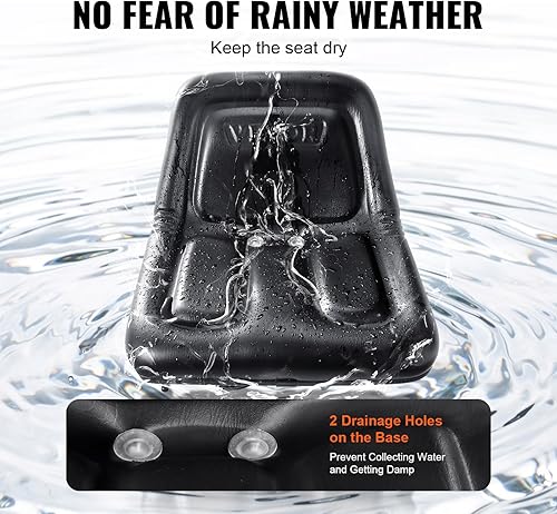 Vista 22 de VEVOR Asiento universal de carretilla elevadora, asiento de tractor plegable con respaldo de ángulo ajustable y micro interruptor, 6.3-13.4