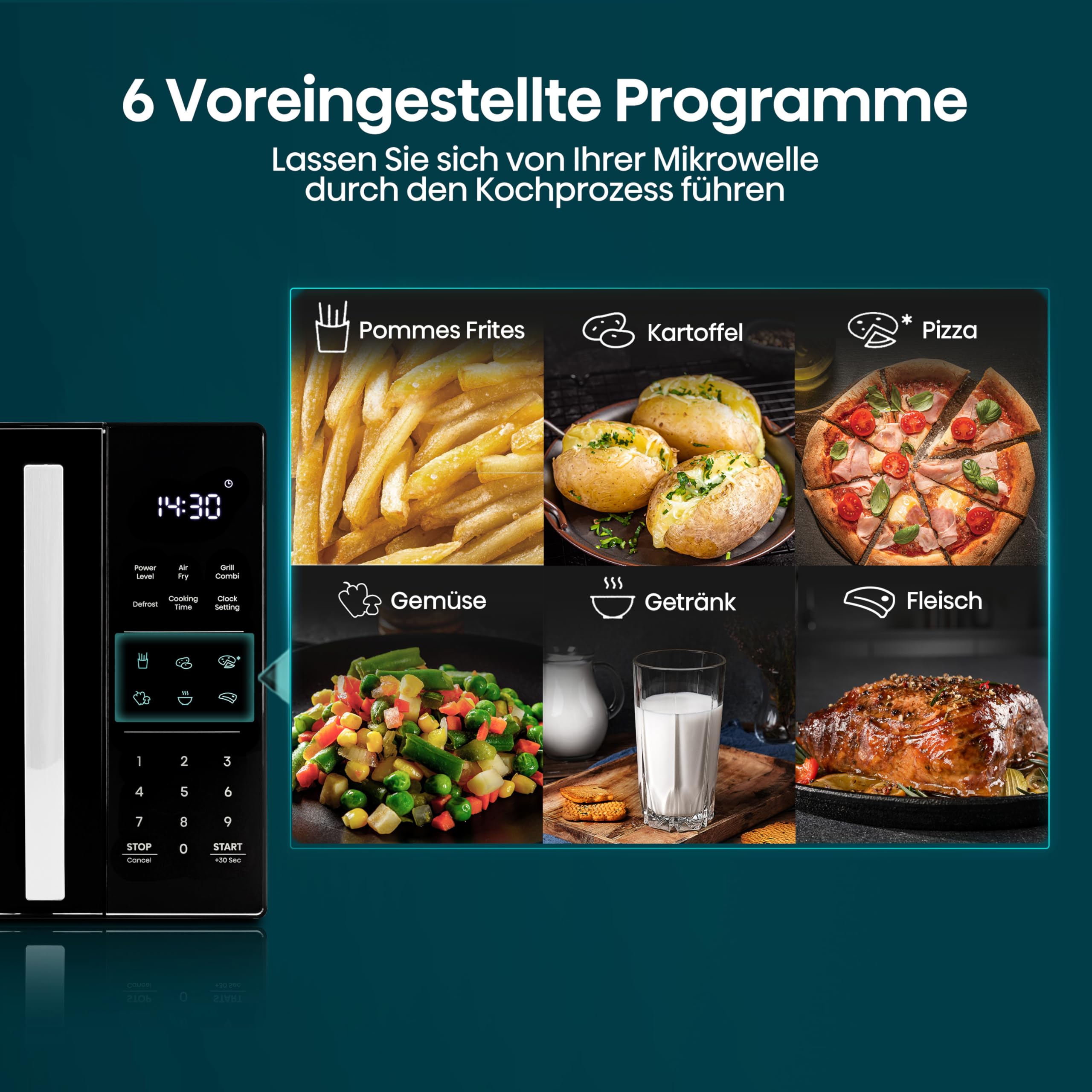 Hisense H23MOBS5HC Mikrowelle 23L 900W AirFry 4 in 1 Schwarz