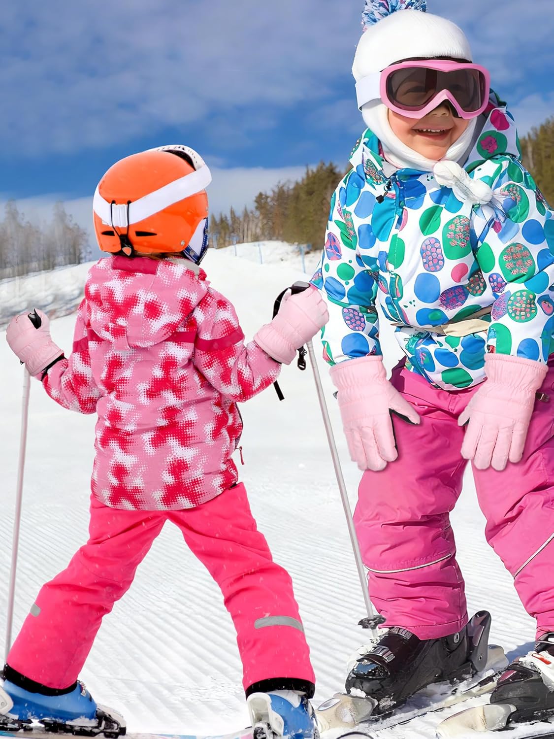 Boao Kids Winter Ski Gloves Waterproof Warm Snow Mittens Full Finger Gloves for Toddlers Infants - Image 3